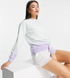 Vai21 Ombre Dip Dye Crew Neck Sweatshirt In Pastel Blue/lilac - Part Of A Set-multi