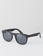 Asos Square Sunglasses In Matte Black - Black
