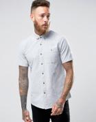 Asos Regular Fit Oxford Shirt With Neps In Khaki - Green
