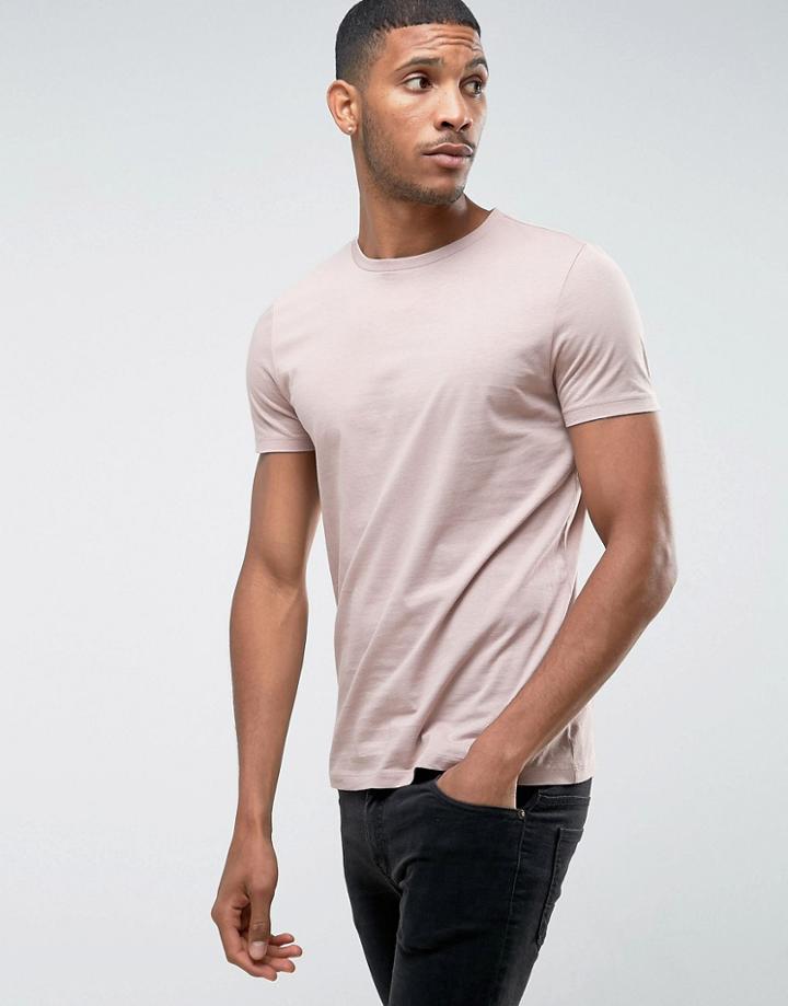 Asos T-shirt With Crew Neck - Pink