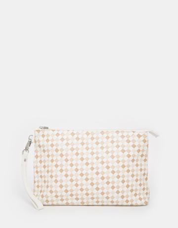 Carpisa Weave Clutch Bag - White Multi