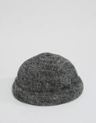 Asos Docker Hat In Gray Marl - Gray