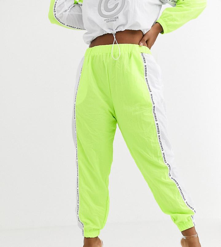 Asos Design X Christian Cowan Curve Logo Track Sweatpants Two-piece-green