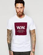 Wood Wood T-shirt With Box Logo In White - Whit