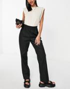 Selected Femme Elasticated Waist Pants In Black