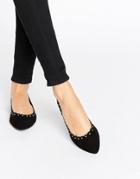 Oasis Scalloped Pointed Flat - Black