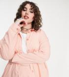 Heartbreak Plus Oversized Shirt In Pink Stripe - Part Of A Set