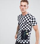 Hype T-shirt In Checkerboard Exclusive To Asos - White