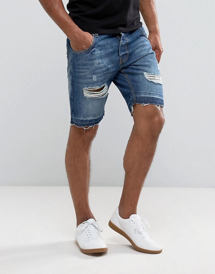 Brave Soul Fashion Fit Denim Shorts - Blue