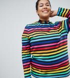 Asos Design X Glaad & Curve Long Sleeve T-shirt With High Neck And Embroidery - Multi
