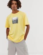 Brooklyn Supply Co Extreme Oversized T-shirt With City Print In Yellow