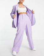 Monki Suit Wide Leg Pants In Lilac - Part Of A Set-purple