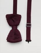 Religion Wedding Knitted Bow Tie In Burgundy - Red