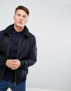 Jack & Jones Premium Wool Jacket With Fleece Collar - Gray
