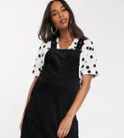 New Look Maternity Cord Pinny Dress In Black