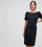 Y.a.s Tall Scallop Shift Dress - Black