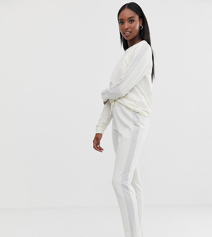 Asos Design Tall Lounge Minimal Sweat & Jogger Set - Cream