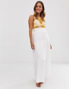 Asos Design Cheesecloth Tiered Summer Maxi Skirt - White
