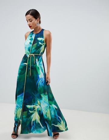 Coast Montego Printed Maxi Dress - Green