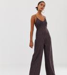 Miss Selfridge Wide Leg Jumpsuit In Metallic Stripe-multi