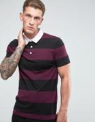 Asos Muscle Block Stripe Rugby Polo - Multi