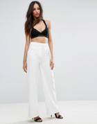 Missguided Wide Leg Pant - White