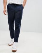 Jack & Jones Premium Smart Pants In Tapered Fit-navy