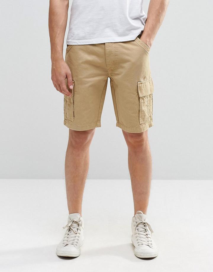 Brave Soul Cargo Shorts - Tan