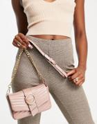Call It Spring By Aldo Gurlpleaze Vegan Double Ring Quilted Crossbody Bag In Pink