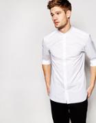 Selected Formal Grandad Shirt In Slim Fit - White