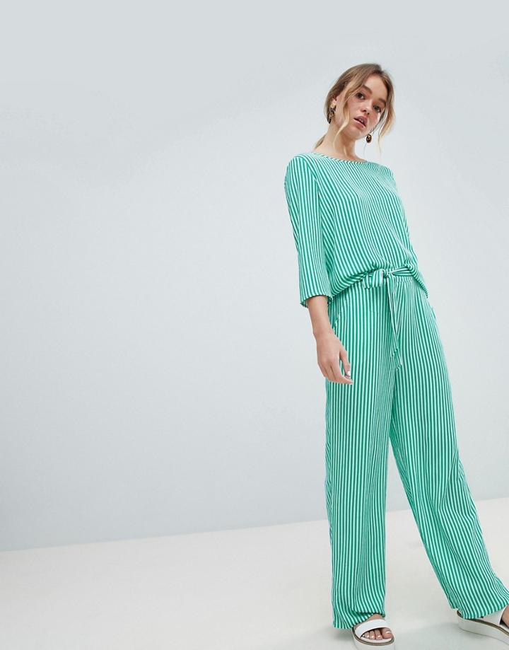Only Stripe Wide Leg Pants-multi