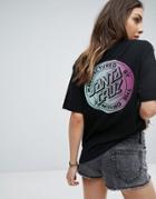 Santa Cruz Boyfriend T-shirt With Cali Fade Back Print - Black