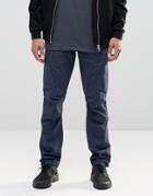 Asos Straight Leg Cargo In Washed Navy - Navy
