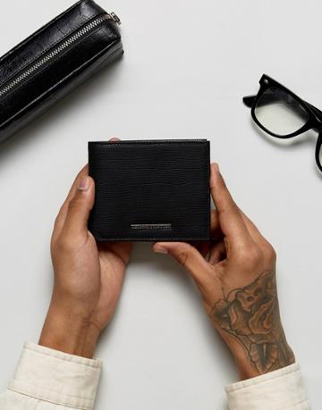 Heart & Dagger Textured Wallet - Black