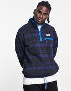 Fila Half Zip Fleece In Black & Blue-white