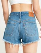 Levi's 501  Original Mid Shorts With Raw Hem In Mid Wash-blues