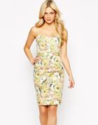 Oasis Ditsy Floral Pencil Dress - Multi Yellow