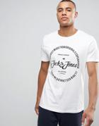 Jack & Jones Originals Crew Neck T-shirt With Logo Print - White