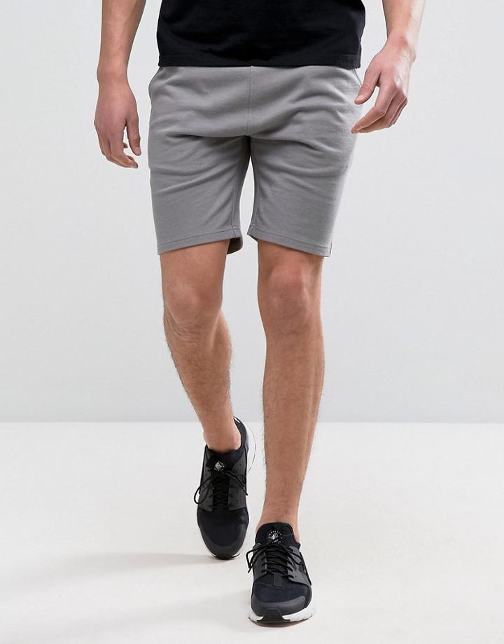 Asos Jersey Skinny Shorts In Gray - Gray