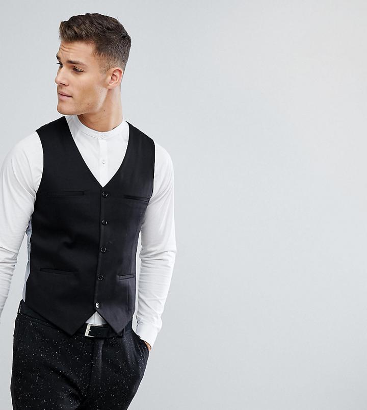 Noak Vest In Cotton Sateen - Black