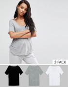 Asos Short Sleeve Forever T-shirt 3 Pack - Multi