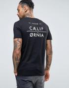 Asos Muscle T-shirt With California Text Print - Black