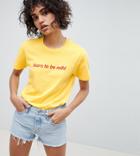 Adolescent Clothing T-shirt With Born To Be Mild Slogan - Yellow