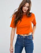 Asos Crop T-shirt In Oversized Boxy Fit - Orange