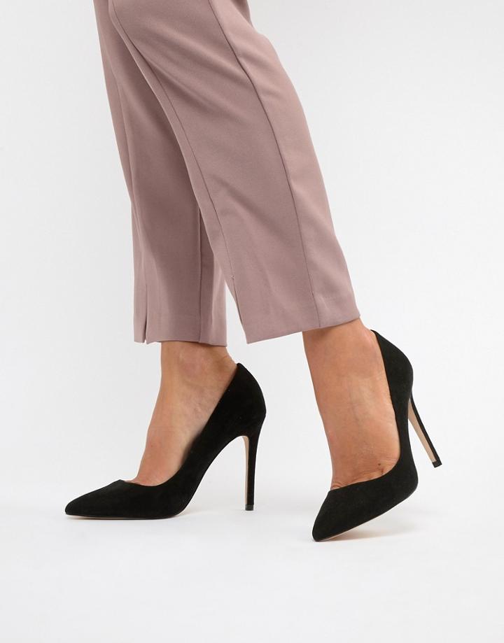 Faith Chloe Black Pointed Heeled Shoes - Black