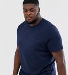 Jack & Jones Plus Size Crew Neck T-shirt In Navy - Navy