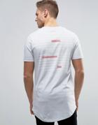 Jack & Jones Core Longline T-shirt With Crest Logo - White