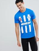Boohooman T-shirt With Man Print In Blue - Blue