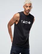 Serge De Nimes 4 Symbol Cut Off Tank - Black