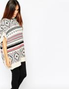 Warehouse Geo-tribal Print High Neck Tunic - Multi